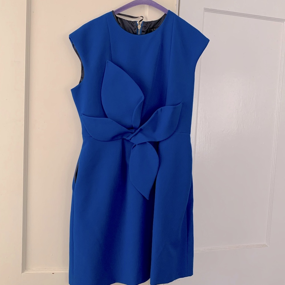 Ted Baker London Blue Faux Bow Front Dress Size 4